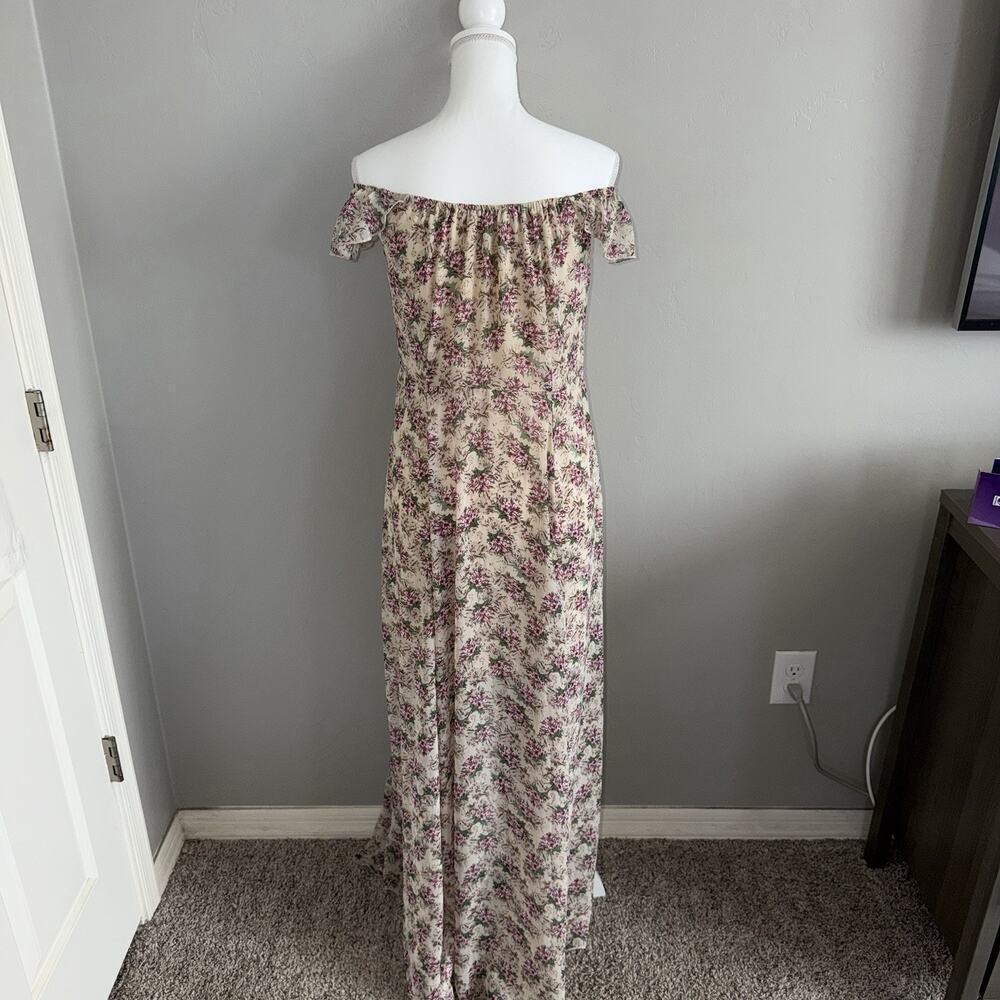 Catch Stitch Woman’s Floral Off The Shoulder Maxi Dress Size M Festival Peasant - Picture 7 of 13